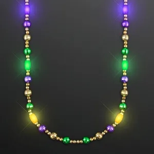 Glam Mardi Gras Beads LED Necklace