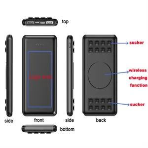 10000 mAh Power bank and wireless charger with sucker