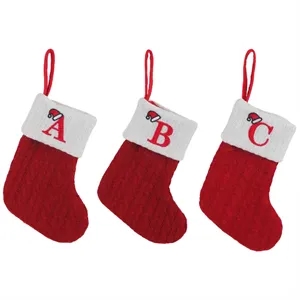 Family Decoration Knitted Christmas Stockings With Letter