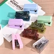 Portable Transparent Mini Colorful Hand-Held Stapler | https://www.bestnamebadges.com