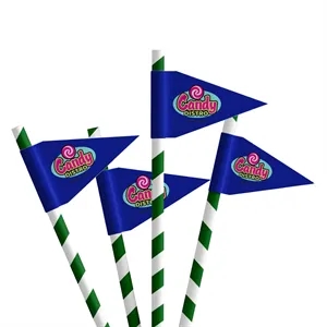 Straw Toothpick Flags Style B - 1.5" x 2.5"
