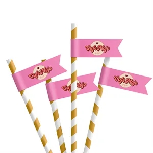 Straw Toothpick Flags Style C - 1.2" x 4.5"