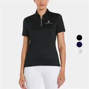 Callaway® Moist Wicking Women's Chev Zipper Polo Shirt | https://www.bestnamebadges.com