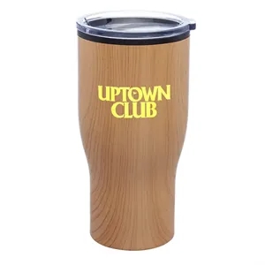 28 oz. Challenger Travel Mug with Wood Finish | https://www.bestnamebadges.com