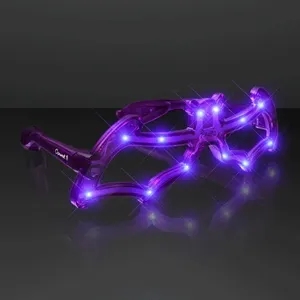 Purple Bat Light Up Eyeglasses, No Lens