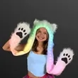 Faux Fur Hood Light Up Ears & Paws | https://www.bestnamebadges.com