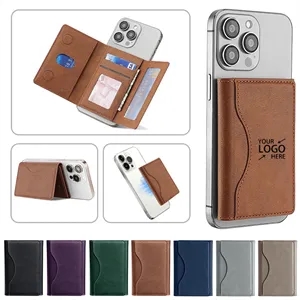 Magnetic Tri-Fold Wallet with Card Slots and Stand