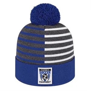 Half Color Knit Cap with Cuff