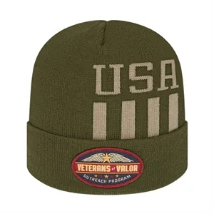 Patriotic Knit Cap with Cuff