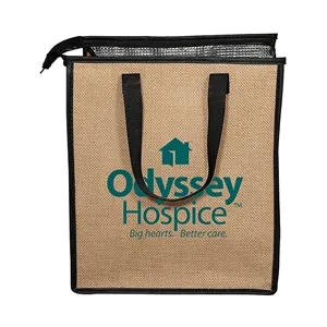 Jute Lunch Cooler Tote Bag