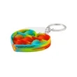 Push Pop Bubble Heart Fidget Sensory Keychain | https://www.bestnamebadges.com