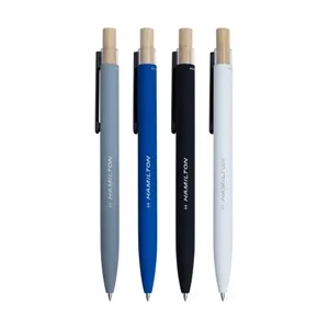 Satin Soft Touch Gel Click Recycled Aluminum Pen     