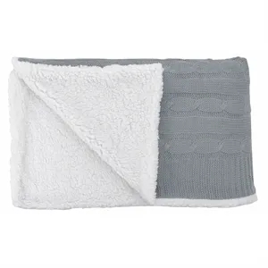 Cable Knit Sherpa Blanket | https://www.bestnamebadges.com