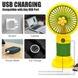 USB Mini Handheld Fan Rechargeable with Phone Stand | https://www.bestnamebadges.com