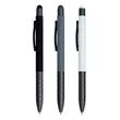 Geometric Stylus Soft Touch Gel Click Recycled Aluminum pen | https://www.bestnamebadges.com