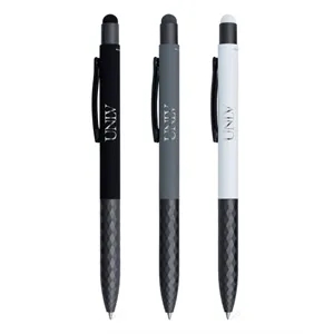 Geometric Stylus Soft Touch Gel Click Recycled Aluminum pen