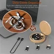 Round Bamboo Multi USB Charging Adapter Cable Kit | https://www.bestnamebadges.com