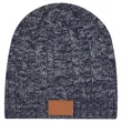 Knit Beanie With Leather Tag | https://www.bestnamebadges.com