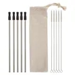 5-Pack Stainless Straw Kit with Cotton Pouch | https://www.bestnamebadges.com