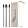 5-Pack Stainless Straw Kit with Cotton Pouch | https://www.bestnamebadges.com