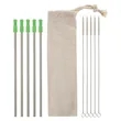 5-Pack Stainless Straw Kit with Cotton Pouch | https://www.bestnamebadges.com