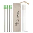 5-Pack Stainless Straw Kit with Cotton Pouch | https://www.bestnamebadges.com