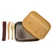 Sophisticate Stainless & Bamboo Bento Box | https://www.bestnamebadges.com