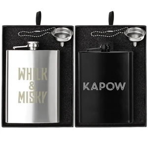 Oakhurst 8 oz. Flask and Funnel Gift Set | https://www.bestnamebadges.com