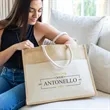 Julia Jute Tote Bag | https://www.bestnamebadges.com