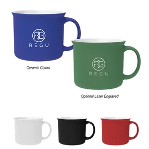 15 Oz. Soft Touch Campfire Mug | https://www.bestnamebadges.com