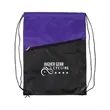 Two-Tone Poly Drawstring Backpack With Zipper | https://www.bestnamebadges.com