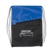 Two-Tone Poly Drawstring Backpack With Zipper | https://www.bestnamebadges.com