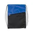 Two-Tone Poly Drawstring Backpack With Zipper | https://www.bestnamebadges.com