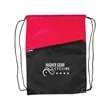 Two-Tone Poly Drawstring Backpack With Zipper | https://www.bestnamebadges.com