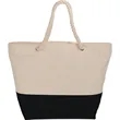 Zippered 12oz Cotton Canvas Rope Tote | https://www.bestnamebadges.com