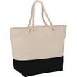 Zippered 12oz Cotton Canvas Rope Tote | https://www.bestnamebadges.com