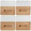 Marble and Bamboo Coaster Set | https://www.bestnamebadges.com