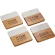 Marble and Bamboo Coaster Set | https://www.bestnamebadges.com