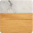 Marble and Bamboo Coaster Set | https://www.bestnamebadges.com