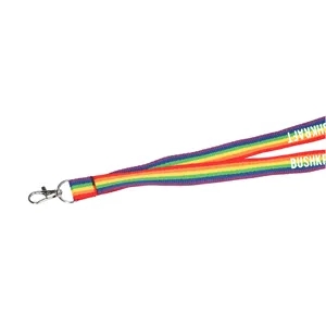 Recycled Polyester Rainbow Lanyard | https://www.bestnamebadges.com