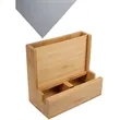 FSC® 100% Bamboo Photo Frame Desktop Organizer | https://www.bestnamebadges.com