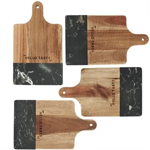 Black Marble and Wood Cutting Board | https://www.bestnamebadges.com