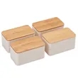 Stackable Bamboo Fiber Bento Box | https://www.bestnamebadges.com