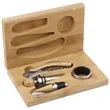 4 Piece Bamboo Wine Gift Set | https://www.bestnamebadges.com