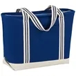 Atlantic Stripe 20oz Cotton Zippered Tote | https://www.bestnamebadges.com