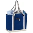 Atlantic Stripe 20oz Cotton Zippered Tote | https://www.bestnamebadges.com