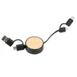 FSC® 100% Bamboo Retractable 5-in-1 Charging Cable | https://www.bestnamebadges.com