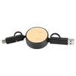 FSC® 100% Bamboo Retractable 5-in-1 Charging Cable | https://www.bestnamebadges.com