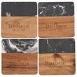 Black Marble and Wood Coaster Set | https://www.bestnamebadges.com