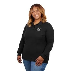 PALO Long Sleeve 100% Cotton Pique Polo - Women's | https://www.bestnamebadges.com
